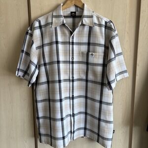 Vtg LOWRIDER Men's Medium Short Sleeve Button Up Shirt Y2K California Cholo USA